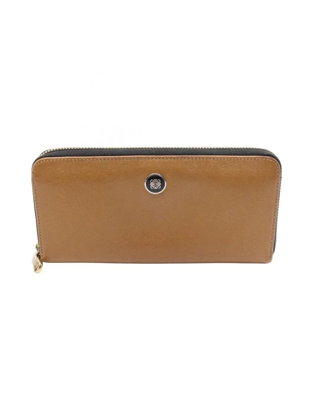 Loewe Round Length Wallet Brown Leather